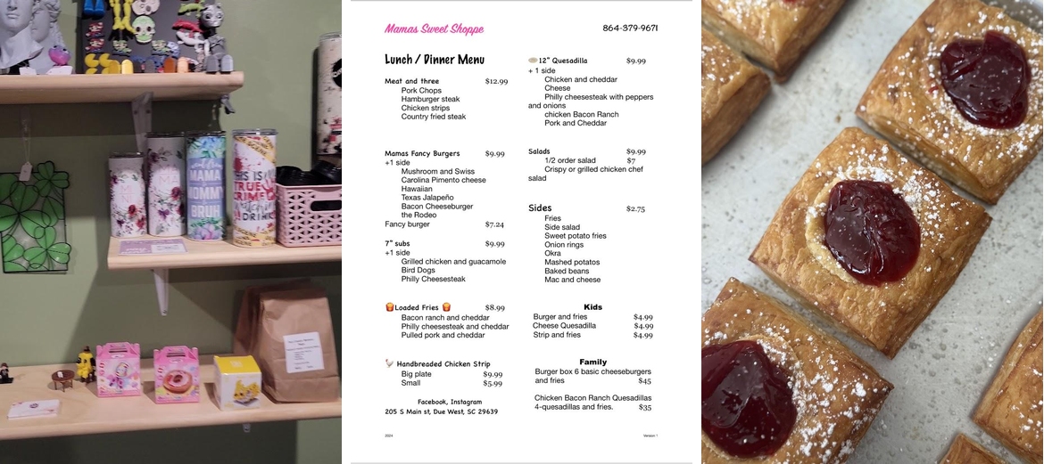 Mama's Sweet Shoppe Menu