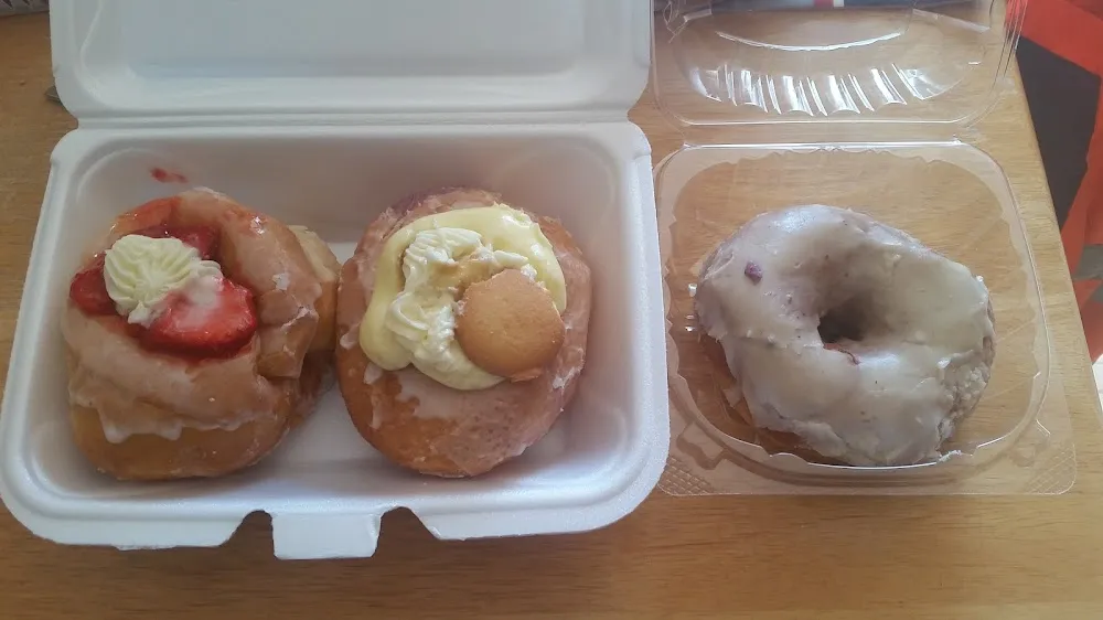 Banana Pudding Doughnut Strawberry Donut and Mapple Donut